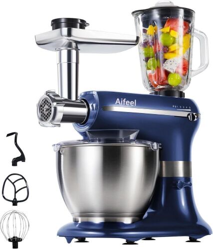 Aifeel Multifunction Electric Stand Mixer with 6.5 QT Stainless Steel Bow - Plastic Bowl Lid Broken  - Lot 677