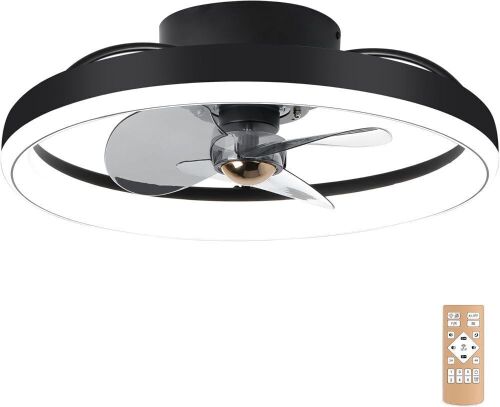 OSGNER Ceiling Fan with LED Light, Remote, 20"  - Lot 261