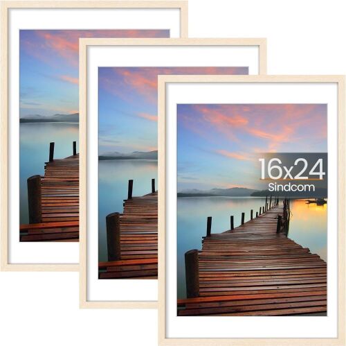 16x24 Picture Frame with Detachable Mat, 3 Pack  - Lot 689