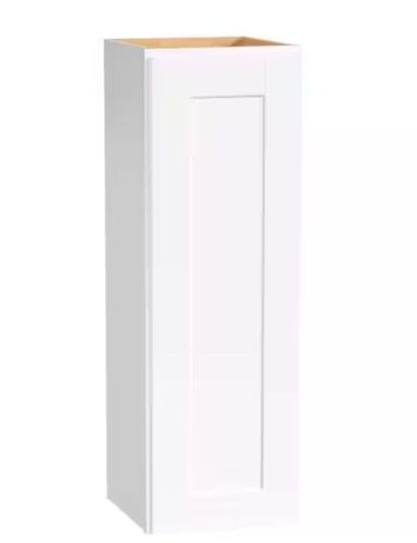 Hampton Bay Shaker 12 in. W x 12 in. D x 36 in. H Assembled Wall Kitchen Cabinet in Satin White - Lot 357