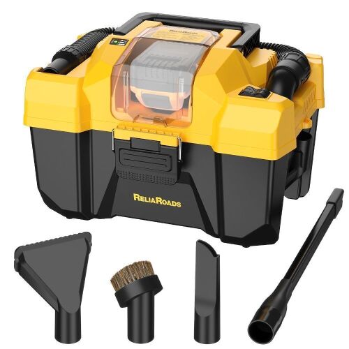20V Cordless Wet/Dry Shop Vac, 2.6 Gallon Capacity, Compatible with DeWALT Batteries (not included) - Lot 390