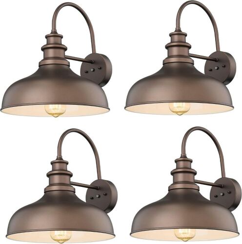 Bestshared Dusk to Dawn Farmhouse Gooseneck Barn Lights, 4 Pack  - Lot 710
