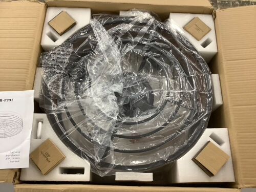 Farmhouse Flush Mount Caged Ceiling Fan with Light  - Lot 396