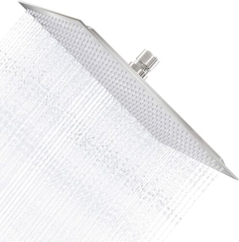 Derpras 16 Inch Square Rain Shower Head, Brushed Nickel - Lot 708
