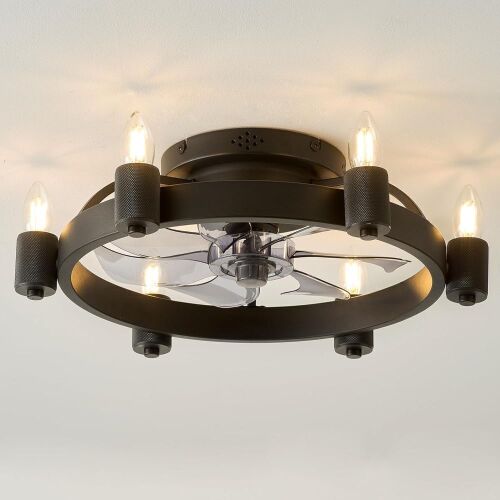  AVORHING Low Profile Ceiling Fan with Light and Remote, 20"  - Lot 601