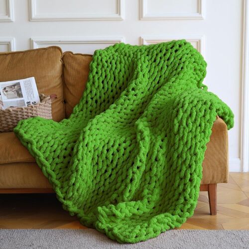 Soft Cable Knitted Throw Blanket, 50" x 60"  - Lot 658