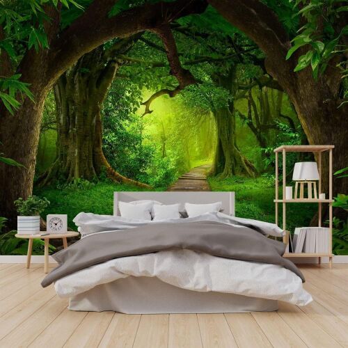 Forest Wallpaper Mural, 7 Sections, 151" x 105"  - Lot 423