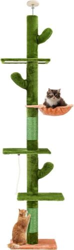 Floor to Ceiling Cactus Cat Tower, 89-109 Inch Adjustable Height - Lot 621