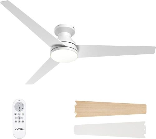  Amico 52 inch Low Profile Ceiling fan with Light and Remote Control - Lot 420