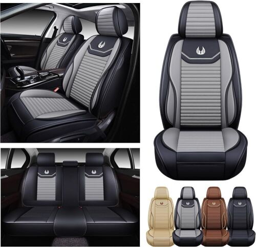 OASIS AUTO Faux Leather Car Seat Covers Full Set  - Lot 402
