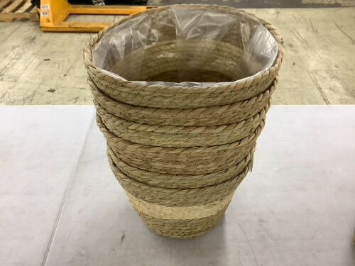 Woven Planter Pot Cover with Plastic Liner, Set of 6  - Lot 414