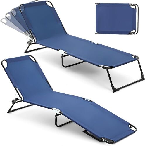 Wenqik 2 Pack Folding Chaise Lounge Chairs - Lot 606
