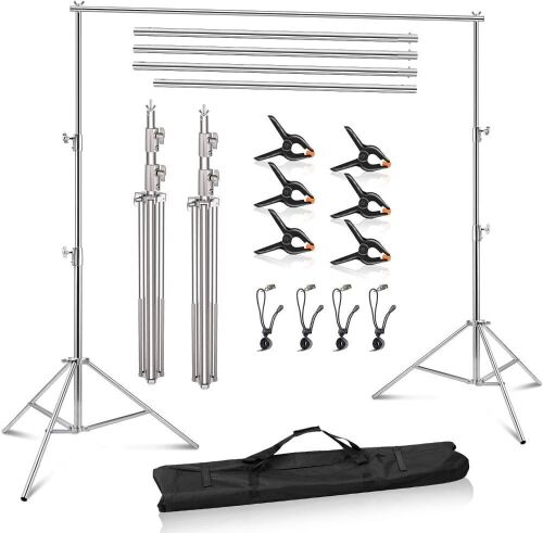 9.2 x 10 Ft Stainless Steel Backdrop Stand - Damaged Carry Bag - Lot 122