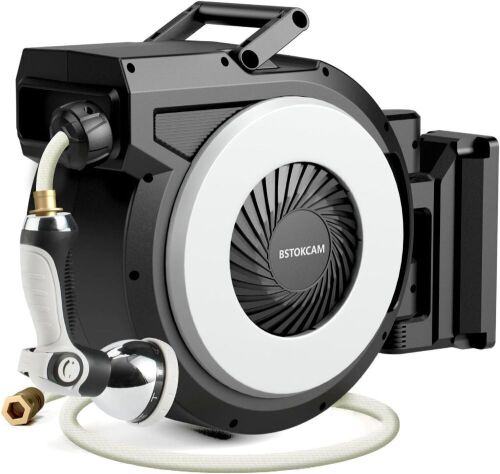 BSTOKCAM Wall Mounted Retractable Garden Hose Reel 88'  - Lot 95