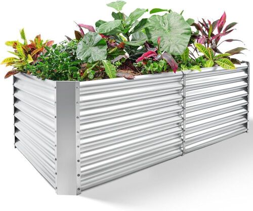 Land Guard 8×4×2 ft Galvanized Raised Garden Bed - Lot 551