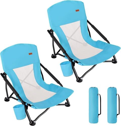 TOBTOS Low Beach Chair, 2 Pack - Lot 206