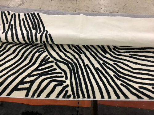 Black & White Striped Rug, 6' x 9'  - Lot 106