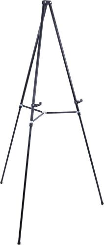 U.S. Art Supply 66" High Showroom Black Aluminum Display Easel and Presentation Stand - Lot 553