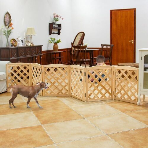 ZJSF Freestanding Foldable Indoor Dog Gate  - Lot 554