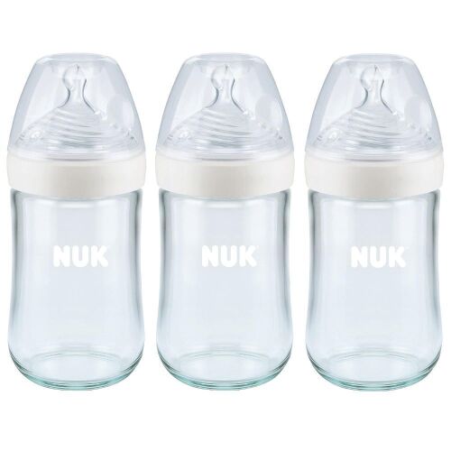 Lot of (2) NUK Glass Baby Bottles, 8 fl oz/3pk - Lot 586