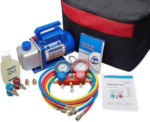 A/C Refrigeration Tool Kit with Vacuum Pump  - Lot 41
