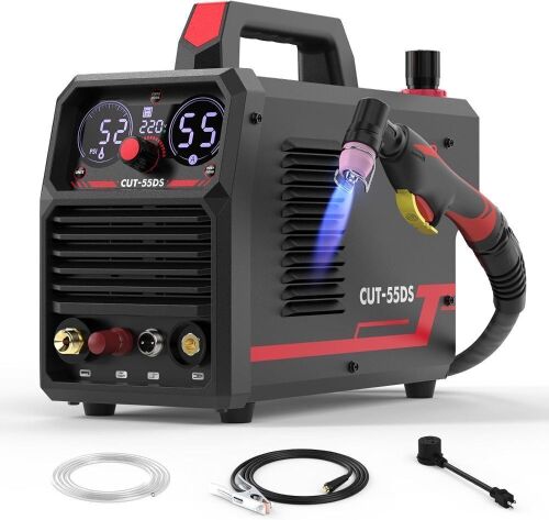  YESWELDER CUT-55DS Plasma Cutter, 55Amp Non-Touch Pilot Arc Air Power, Large Digital Display 110/220V Dual Voltage IGBT Inverter Plasma Cutting Machine with ETL Approved  - Lot 28
