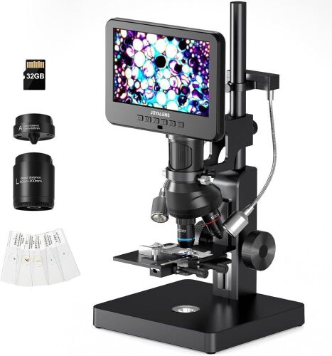 JL266S 5 Lens HDMI Digital Microscope 5000X, 24MP, 7'' IPS LCD Screen, Windows PC Compatible, 32GB Card  - Lot 16