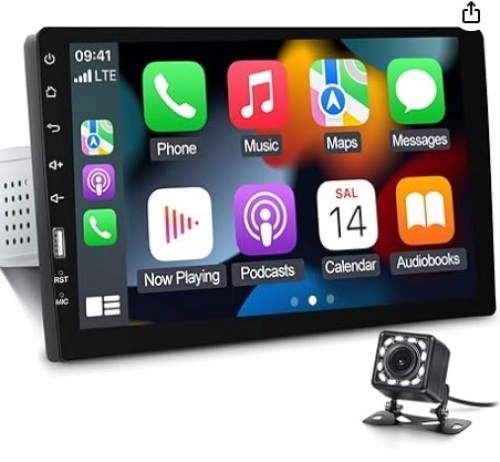 9inch Single Din Touchscreen Car Stereo Compatible with Apple Carplay and Android Auto, Bluetooth Car Radio with Backup Camera - Lot 92