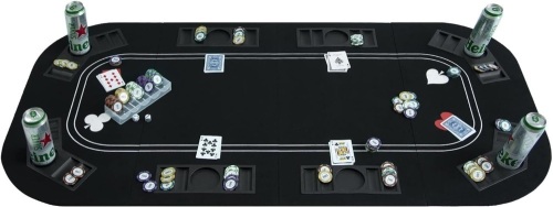3 in 1 Poker Table Top Black Felt Poker Top for Tables,Foldable Anti-Slip Poker Table Mat with Individual Cup Holders and Carrying Bag for Poker Blackjack Roulette  - Lot 180
