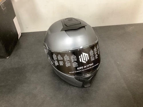 ILM Adult Motorcycle Helmet (Gray,X-Large) - Lot 10198