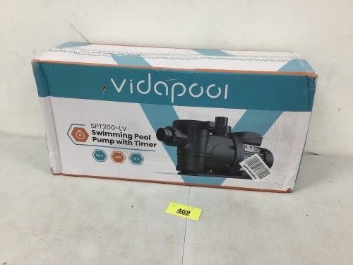 VidaPool Swimming Pool Pump w/ Timer (SPT200-LV) - Lot 469