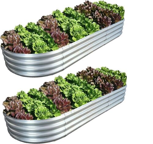 Galvanized Raised Garden Bed, 8×3×1ft, Set of 2  - Lot 161