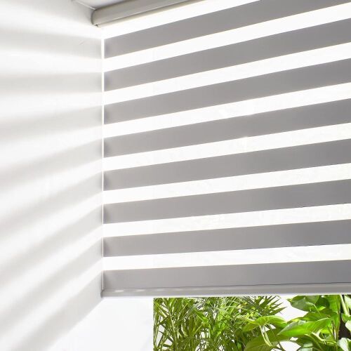  Persilux Cordless Zebra Blinds, 35.5" W x 64" H, Grey - Lot 327