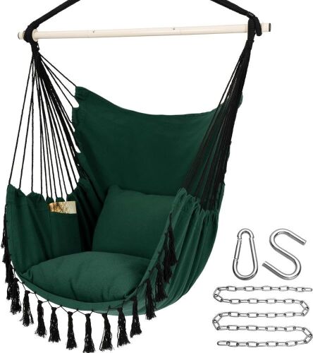 Y- STOP Hammock Chair Hanging Swing, Green  - Lot 580