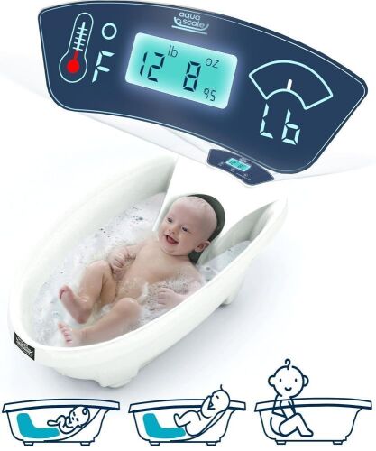 AquaScale Baby Bath Tub with Thermometer & Scale - Lot 626