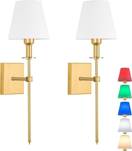 Battery Operated Wall Sconces, Set of 2 - Lot 732