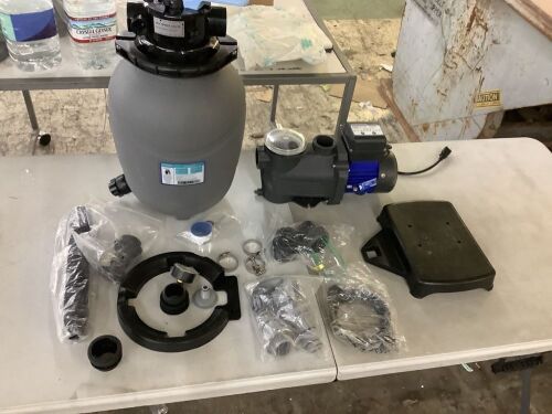  AQUASTRONG 12in Sand Filter Pump for Above Ground Pool with Timer, Max 2500GPH for Pools Up to 9000GAL, 4-Way Valve - Lot 352