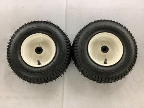 Air Filled Lawnmower Tires on Wheel 13x5.00-6", 3" Centered Hub, 3/4" Greased Bushing  - Lot 593