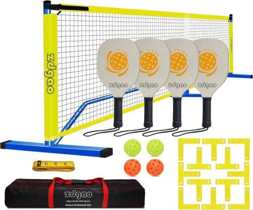 Zdgao Pickleball Set with Net and Paddles  - Lot 623