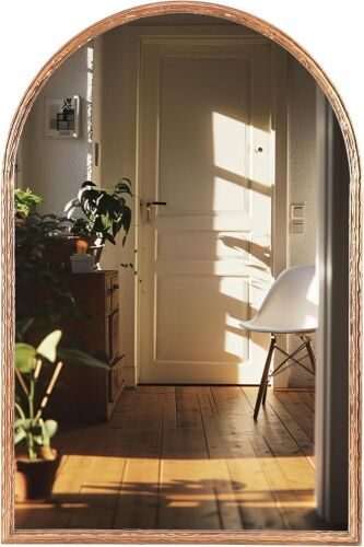 CAVINHOME Arched Wall Mirror, Antique Copper Color  - Lot 585