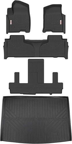  RILLEC Floor Mats 3 Row Liner Set & Cargo Liner 7 Seat 2025-2021 Chevy Suburban/GMC Yukon XL/Cadillac Escalade - Lot 617