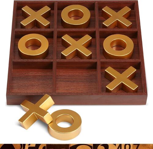 Refinery Premium Solid Wood Tic-Tac-Toe Board Game, 14” - Lot 629