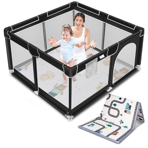  Suposeu Baby Playpen with Anti-Slip Mat, 50" x 50"  - Lot 396