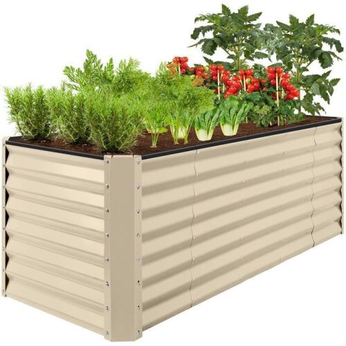Outdoor Metal Raised Garden Bed for Vegetables, Flowers, Herbs - 8x2x2ft - Lot 681