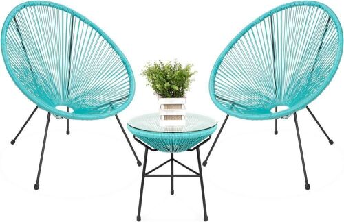 3-Piece Outdoor Acapulco All-Weather Patio Conversation Bistro Set  - Lot 567