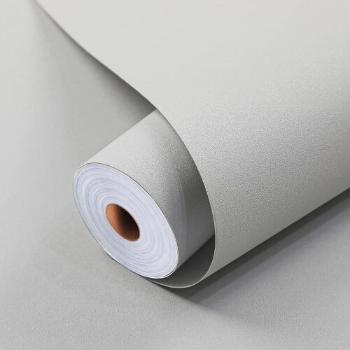 Fortuhome 393.7"X24" Gray Textured Self-Adhesive Peel and Stick Wallpaper - Lot 607