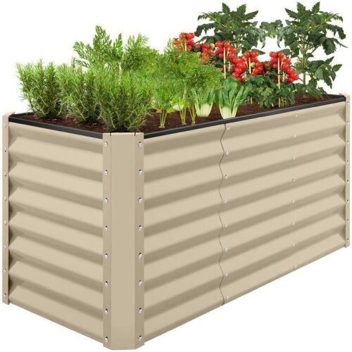Outdoor Metal Raised Garden Bed for Vegetables, Flowers, Herbs - 4x2x2ft - Lot 140