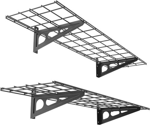 FLEXIMOUNTS 1x4ft Wall Shelf Garage Storage Rack, 2 Pack  - Lot 473