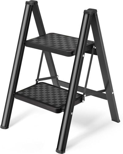 HBTower Step Ladder 2 Step Folding Stool - Lot 244