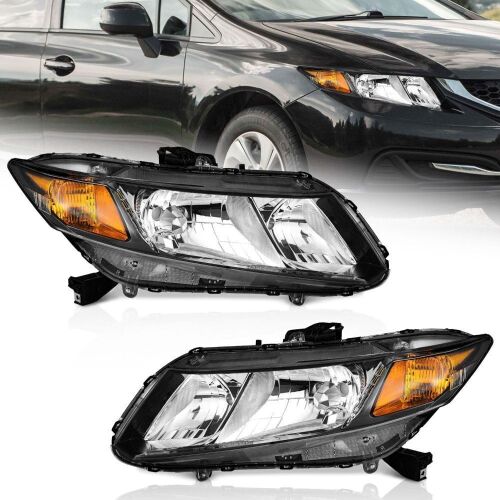 WEELMOTO Headlights for 12-15 Honda Civic 4Dr Sedan, 12-13 Honda Civic 2Dr Coupe - Lot 276